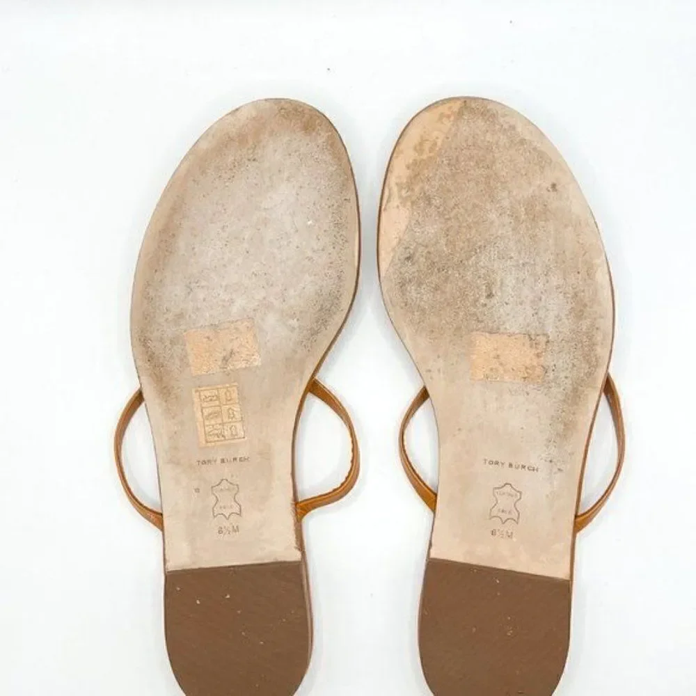 Tory Burch Aged Camello Miller Knotted Leather Sandal, Size 8.5 - Picture 4 of 4